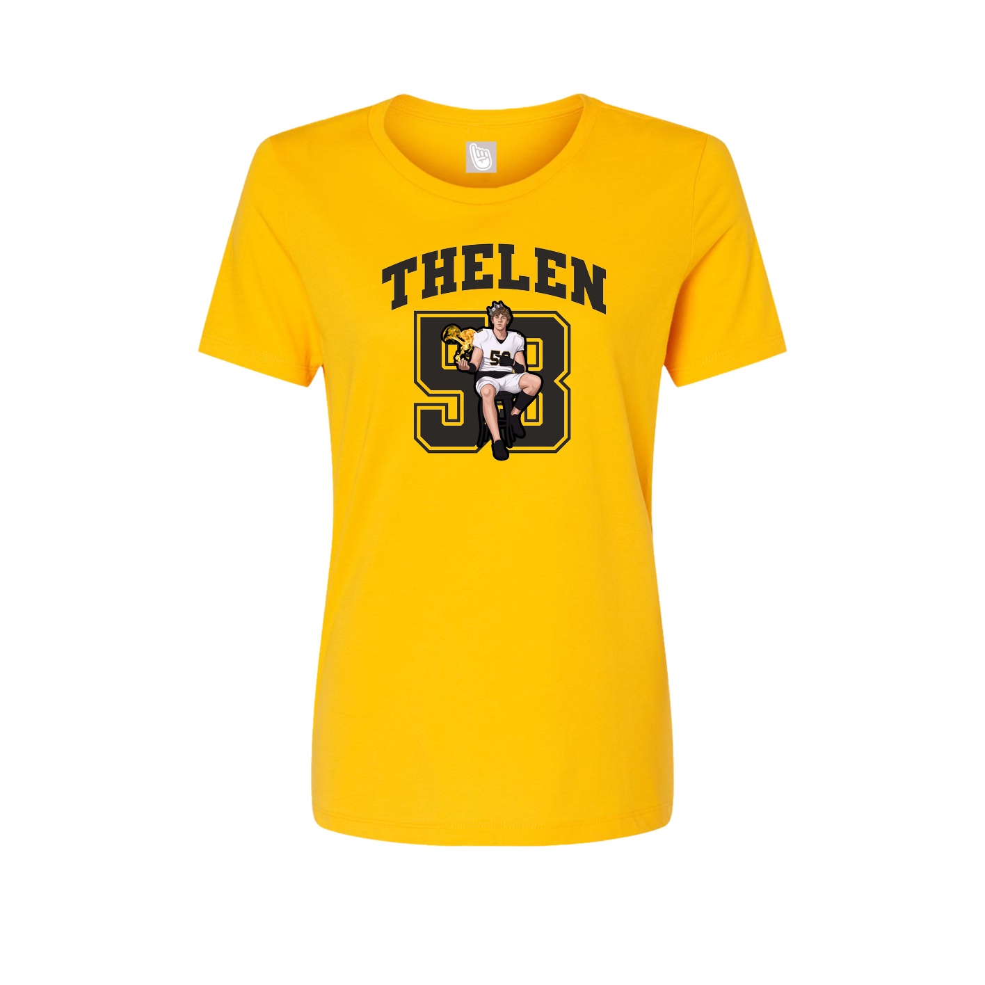 Fitted Women's Tee — Number in Gold