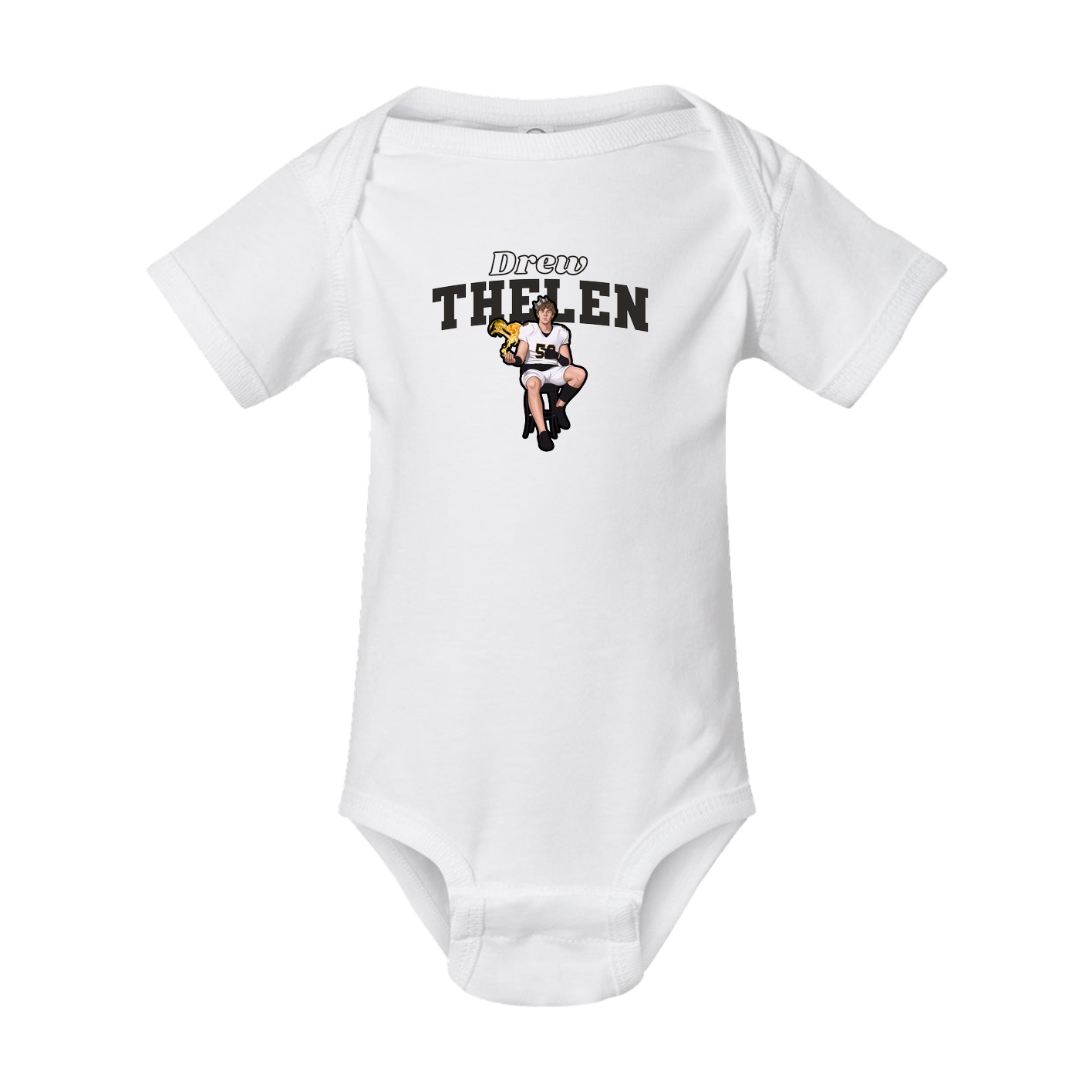 Baby Onesie — Name Arch in White