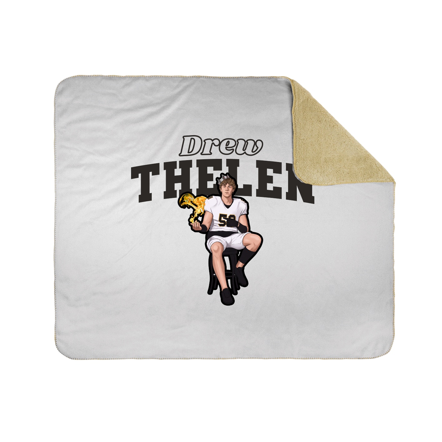 Throw Blanket — Name Arch in White