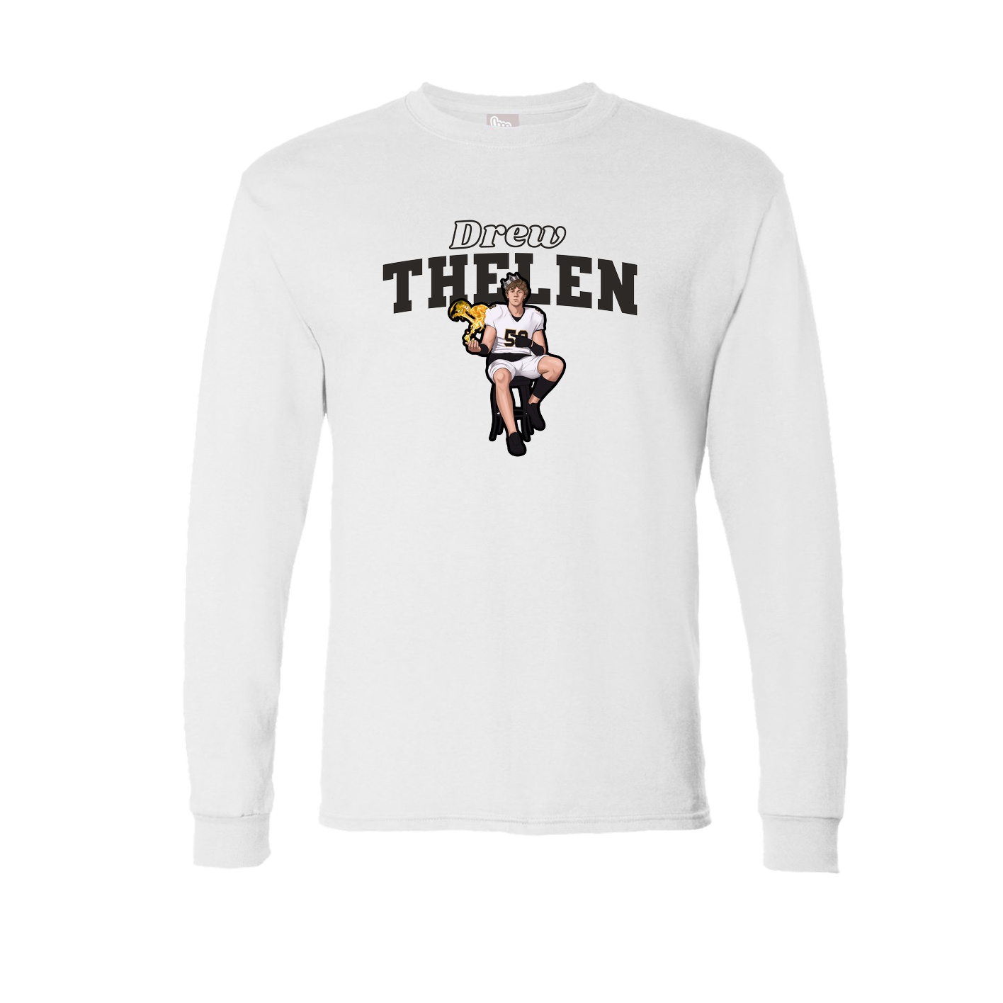 Long Sleeve Tee — Name Arch in White