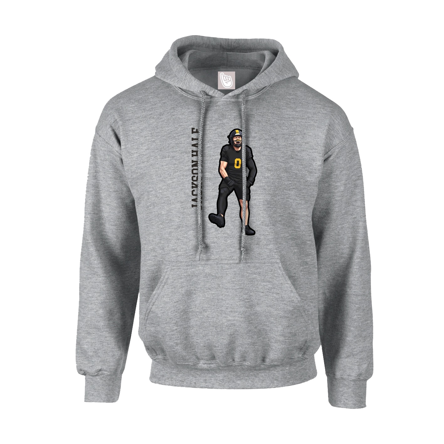 Youth Hoodie — Name Vertical in Grey