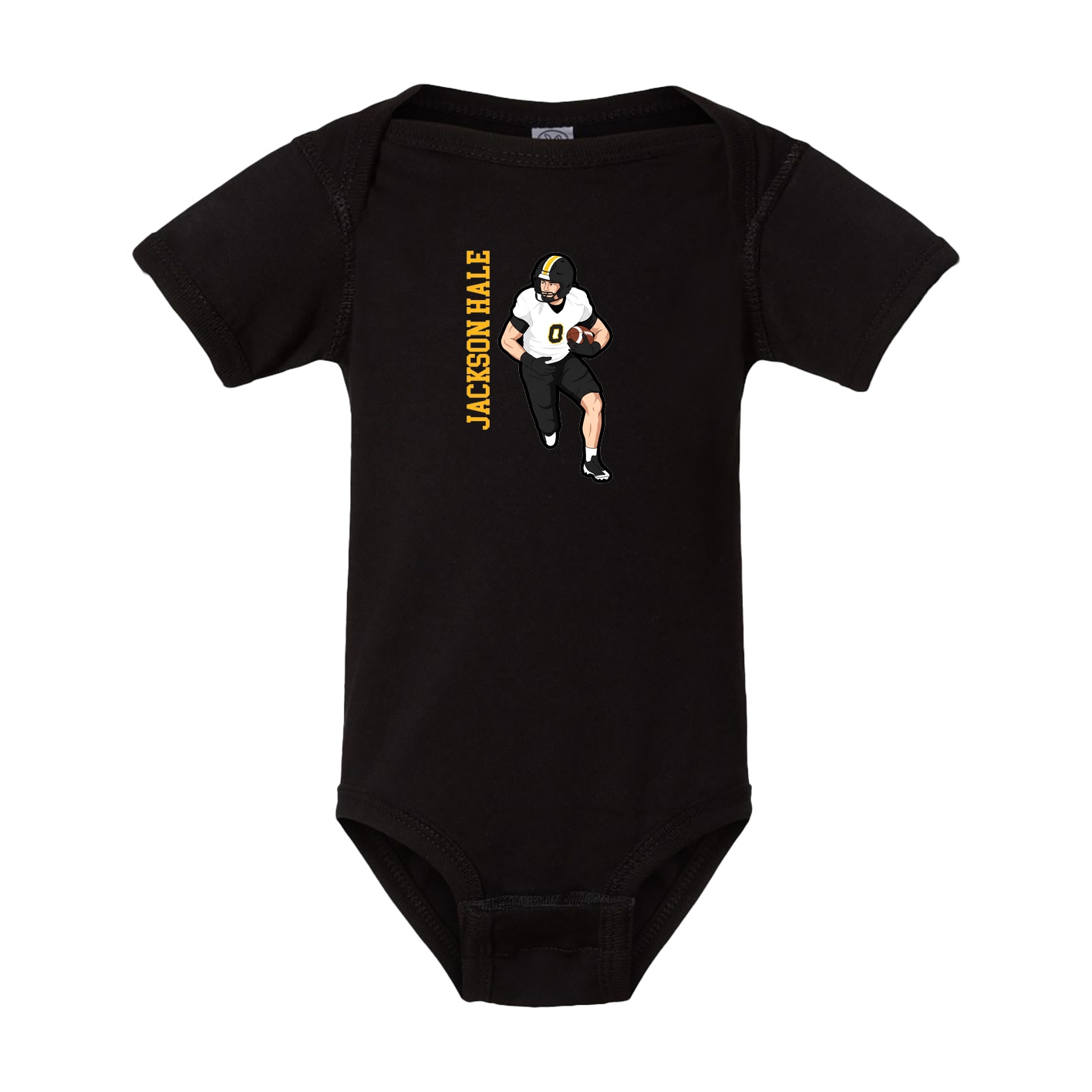 Baby Onesie — Name Vertical in Black