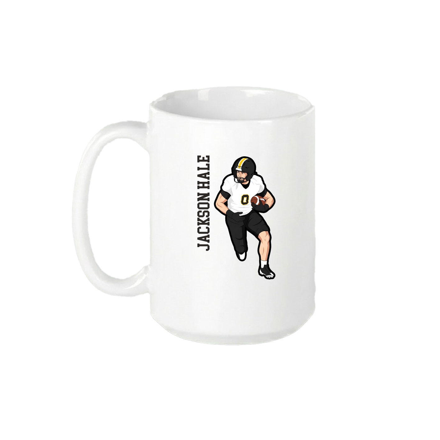 15oz Coffee Mug — Name Vertical in White