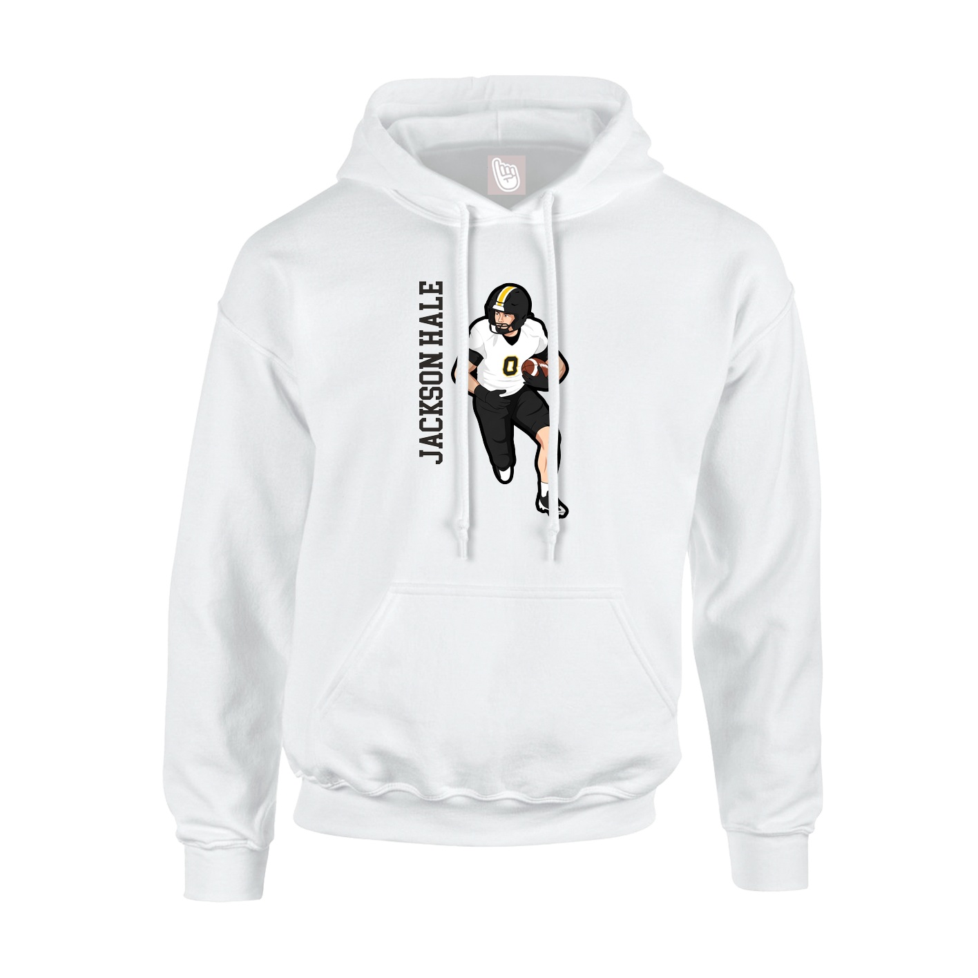 Hoodie — Name Vertical in White