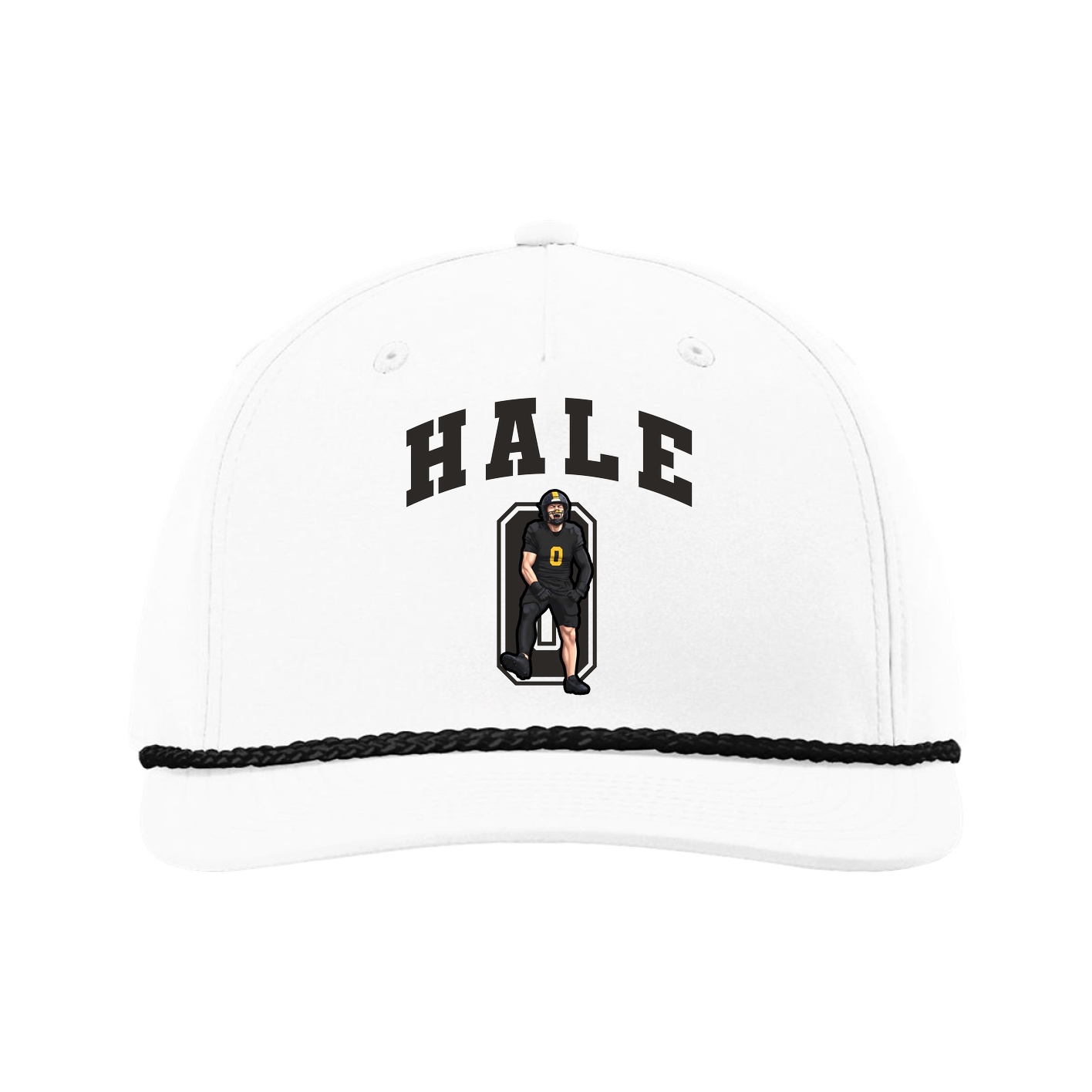 Five-Panel Classic Rope Cap — Number in White