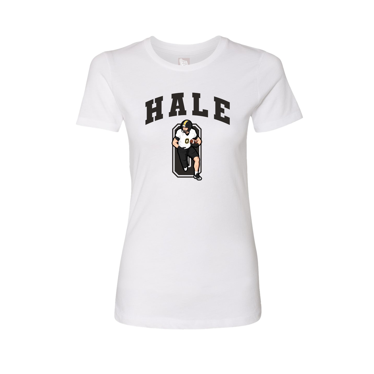 Fitted Women's Tee — Number in White