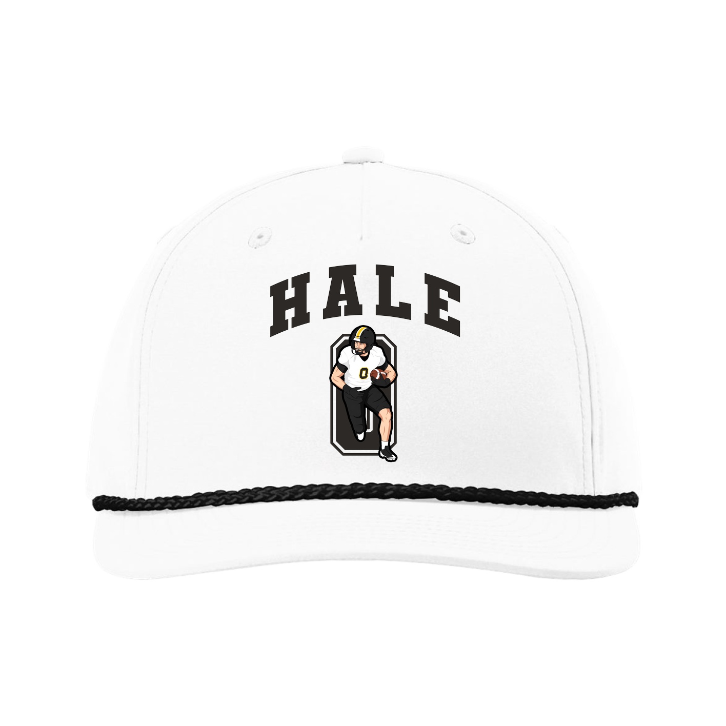 Five-Panel Classic Rope Cap — Number in White