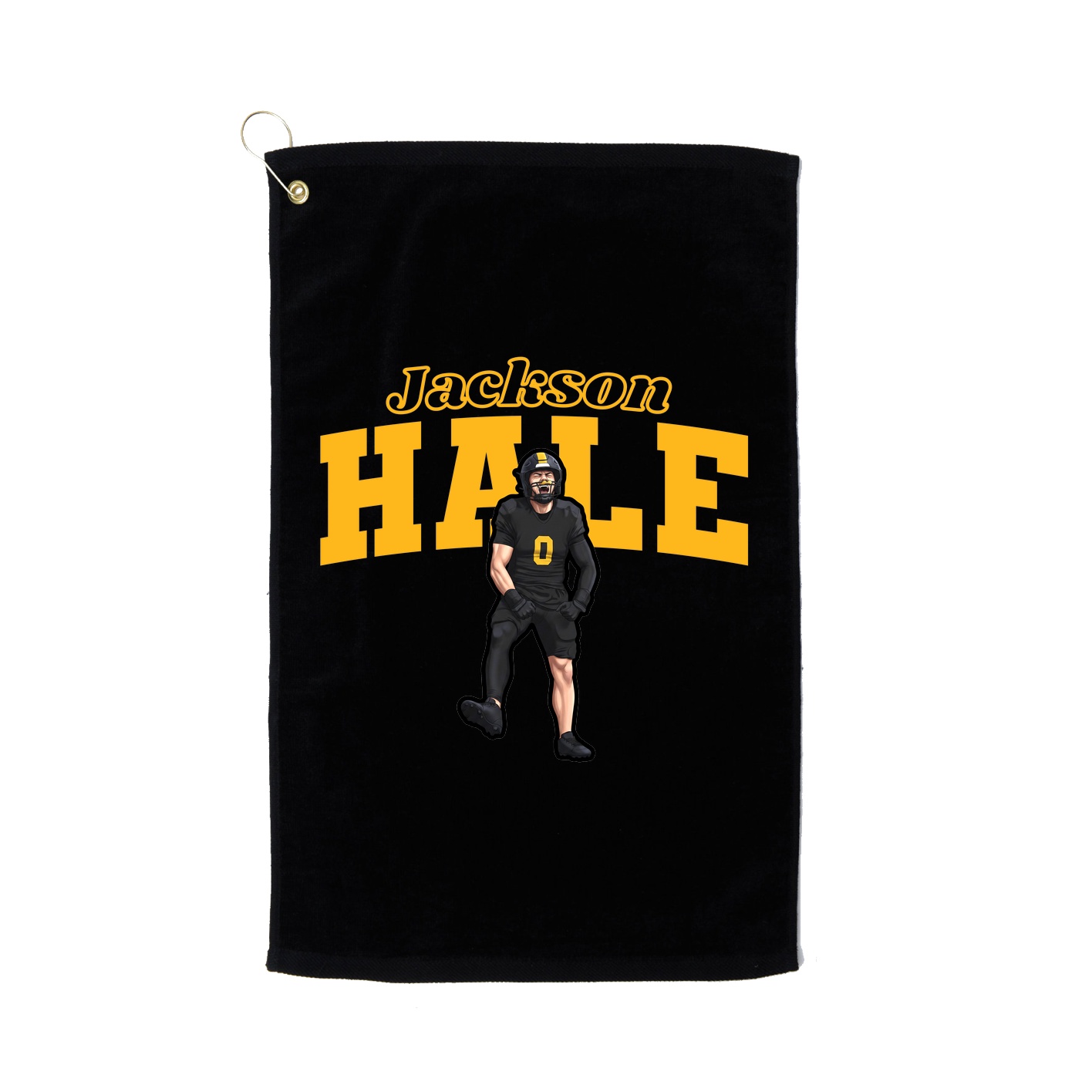 Golf Towel — Name Arch in Black