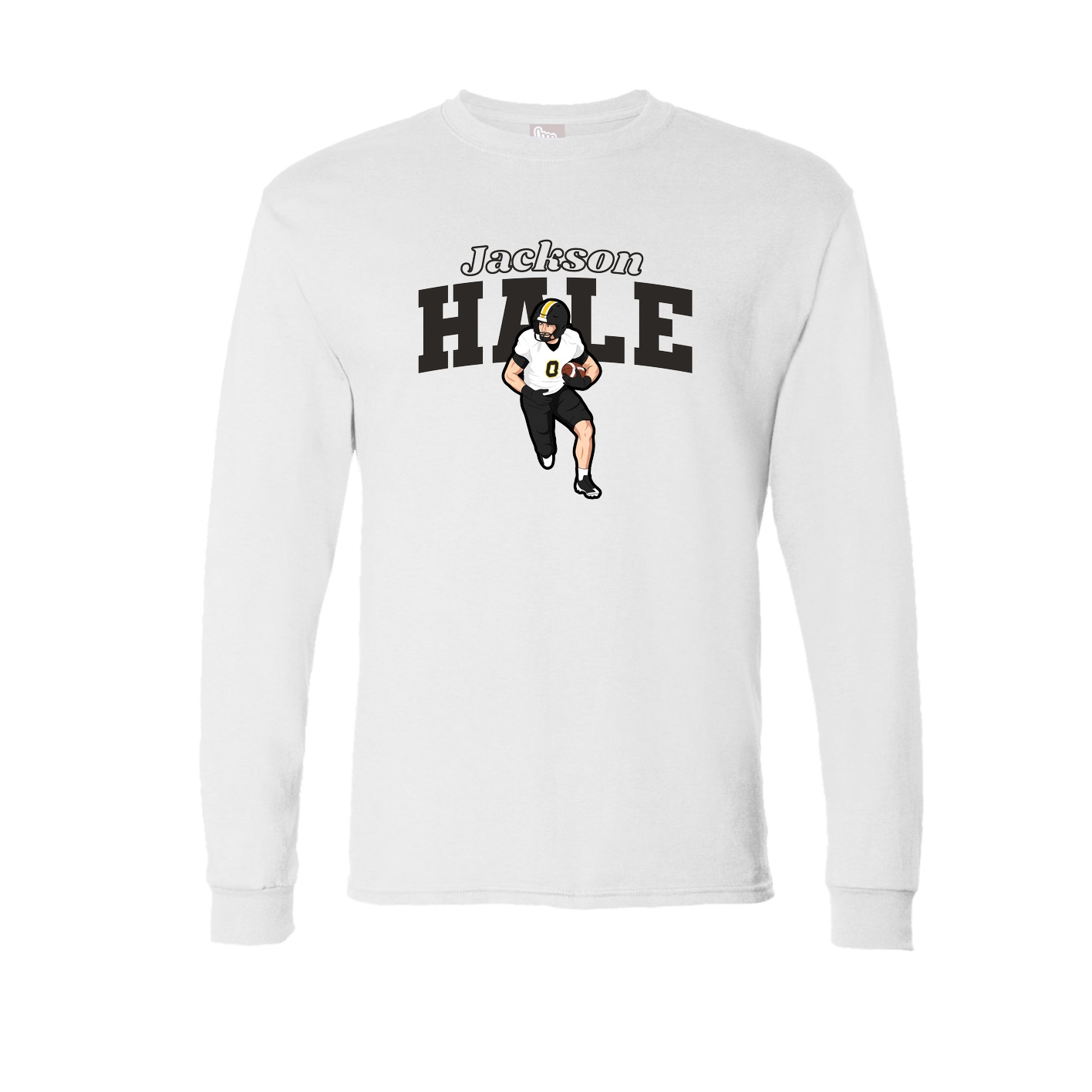 Long Sleeve Tee — Name Arch in White