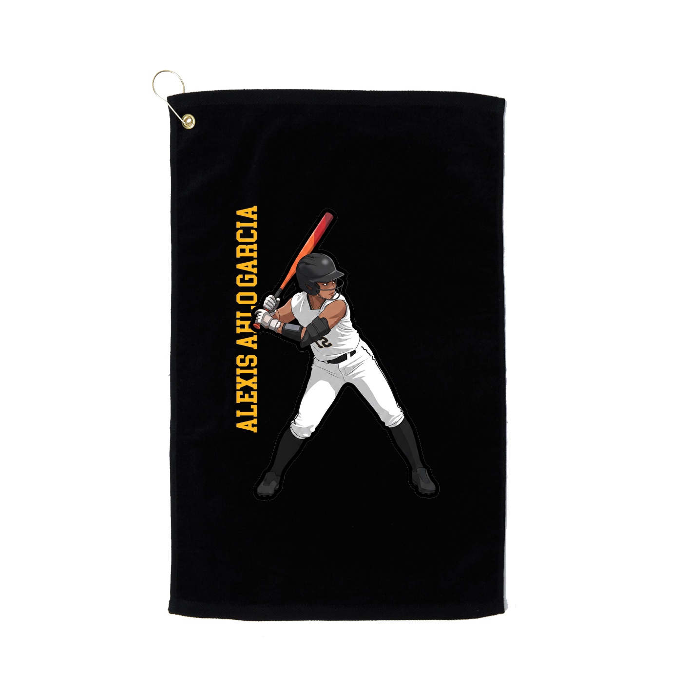 Golf Towel — Name Vertical in Black