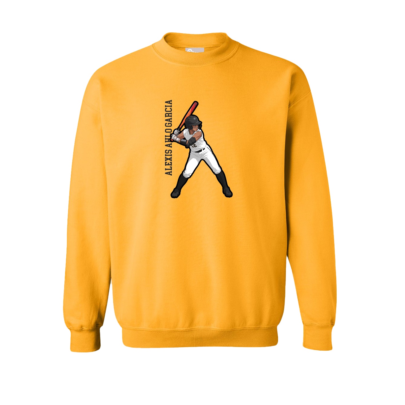 Fleece Crew — Name Vertical in Gold