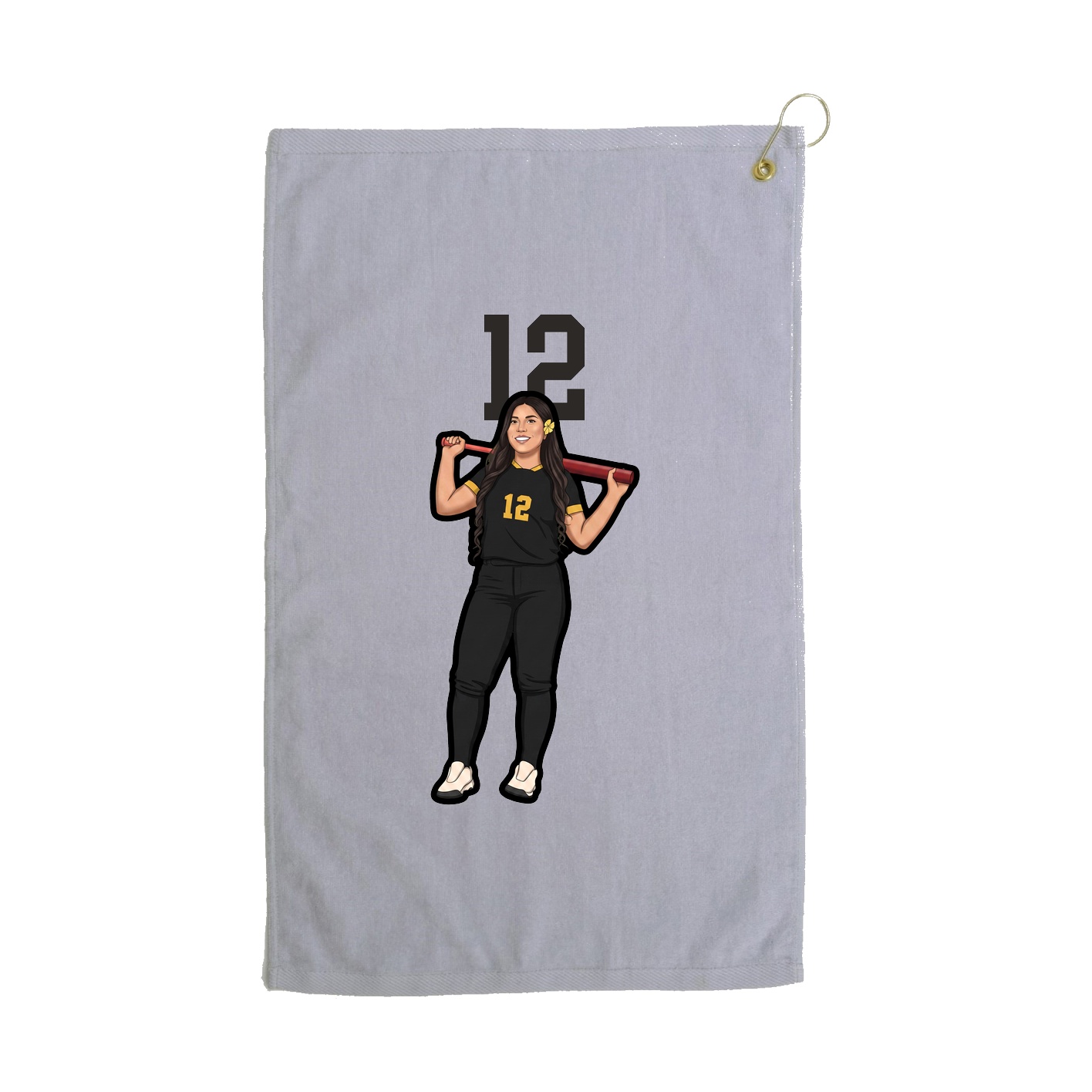 Golf Towel — Number Top in Grey