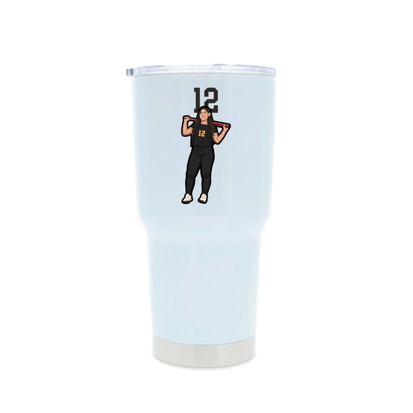 30oz Stainless Steel Tumbler — Number Top in White