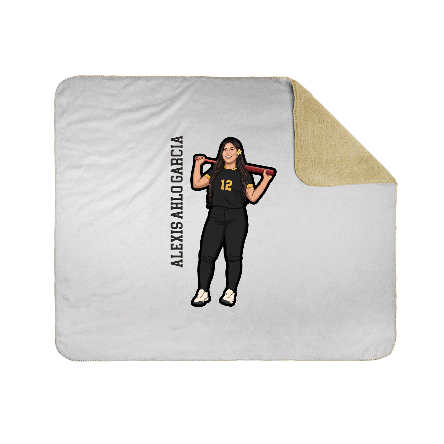 Throw Blanket — Name Vertical in White