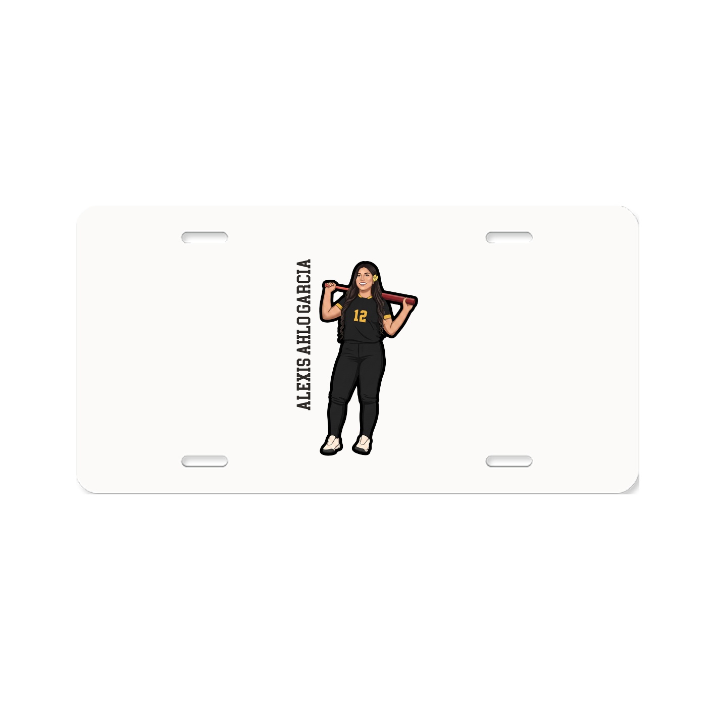 License Plate — Name Vertical in Classic