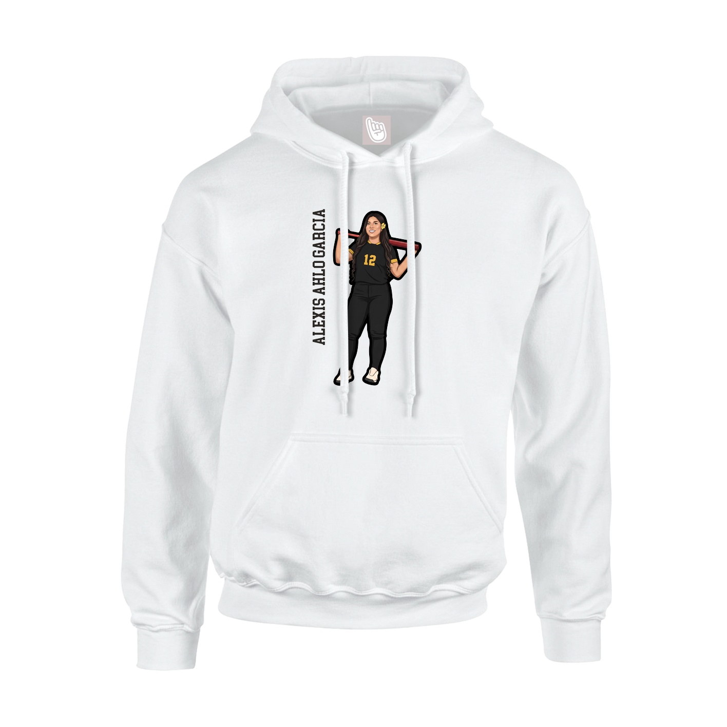 Hoodie — Name Vertical in White