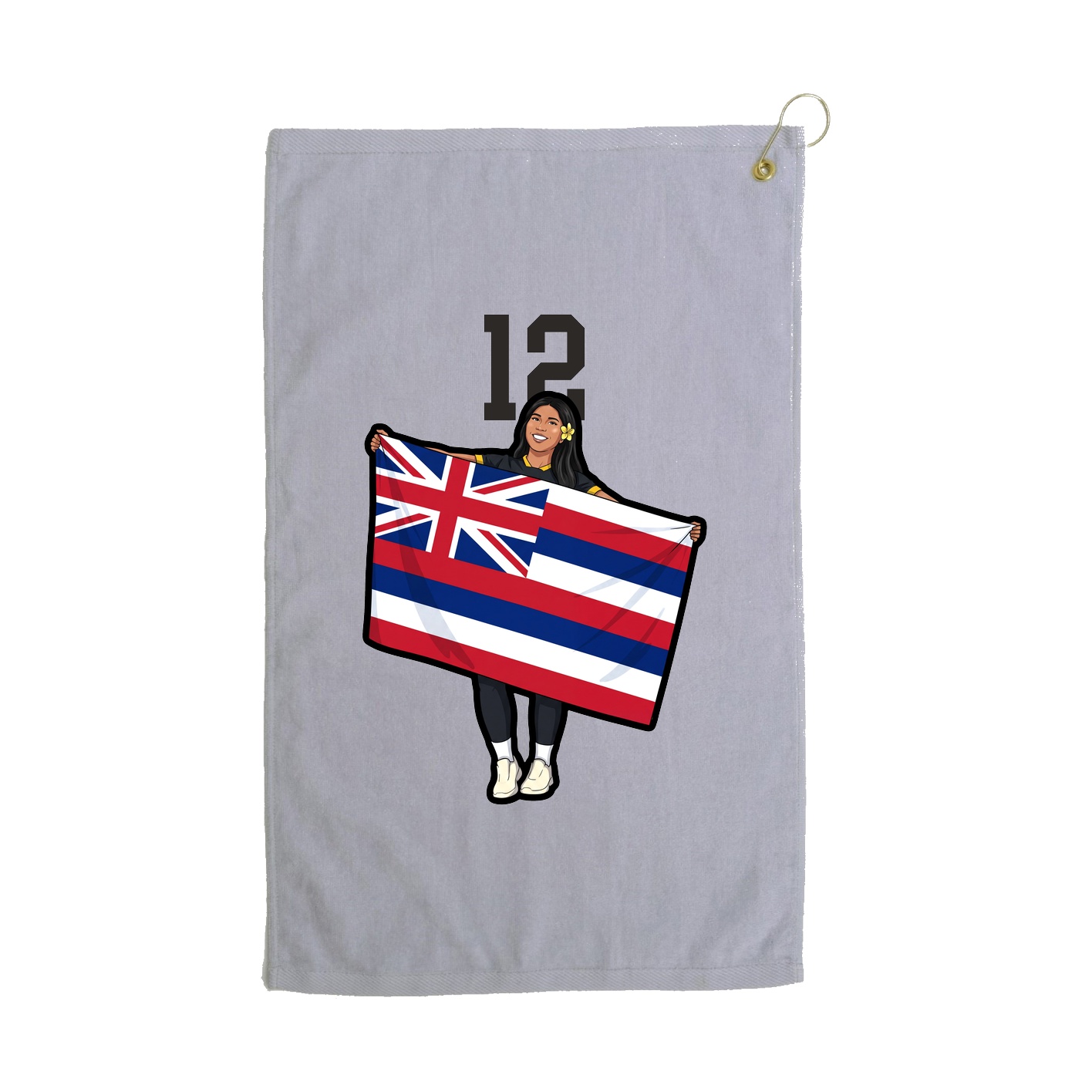 Golf Towel — Number Top in Grey