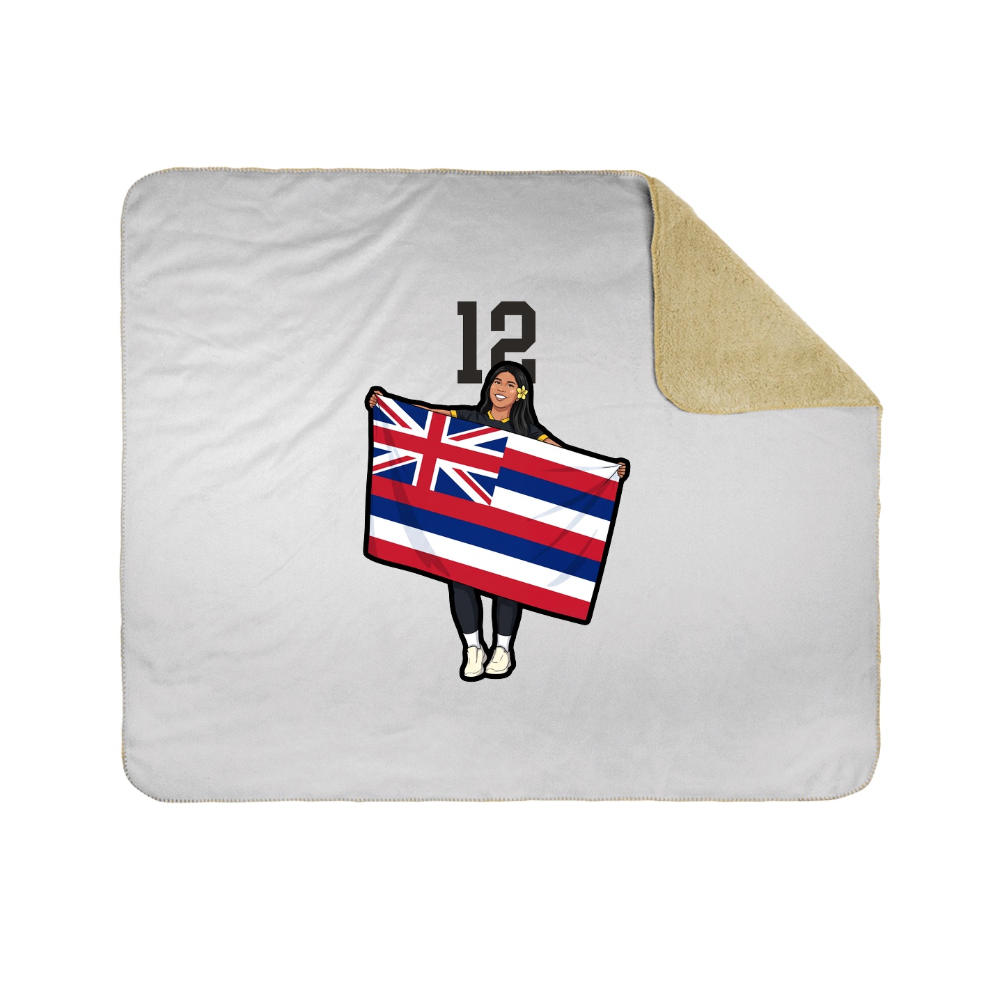 Throw Blanket — Number Top in White