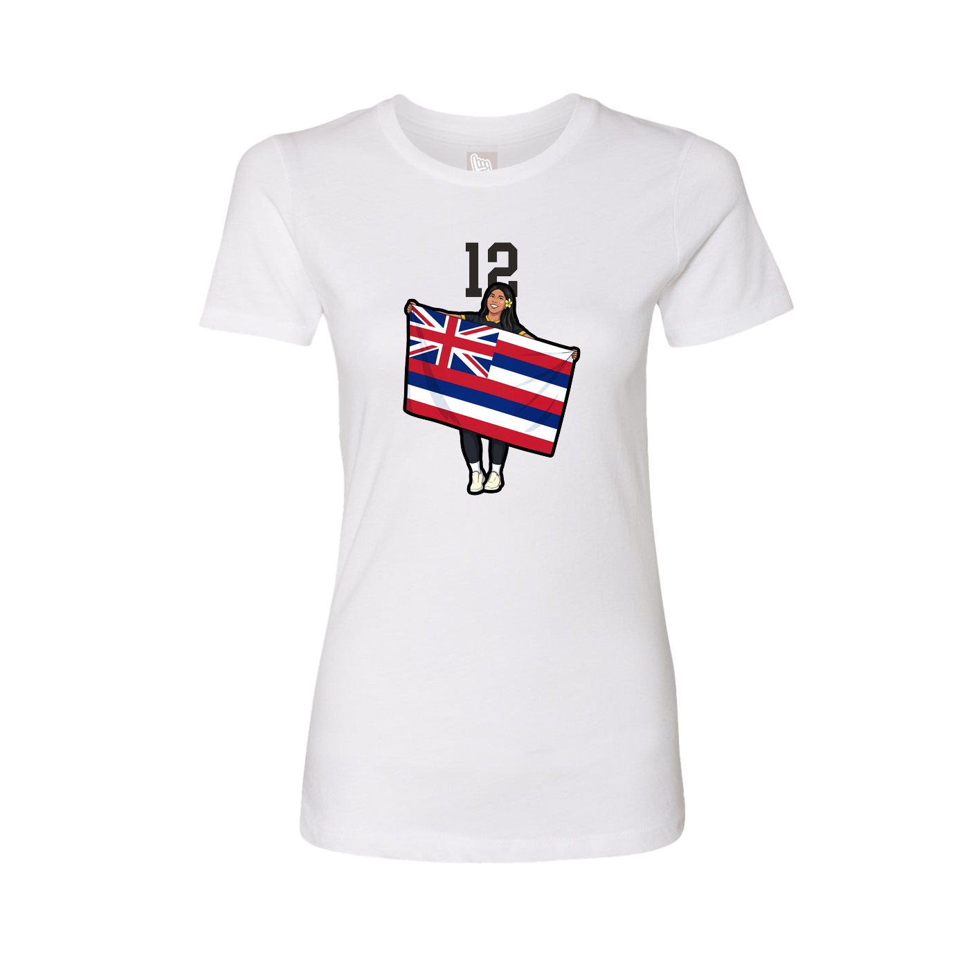 Womens Tee — Number Top in White