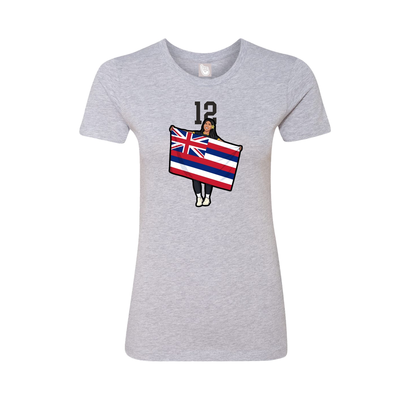 Fitted Women's Tee — Number Top in Grey
