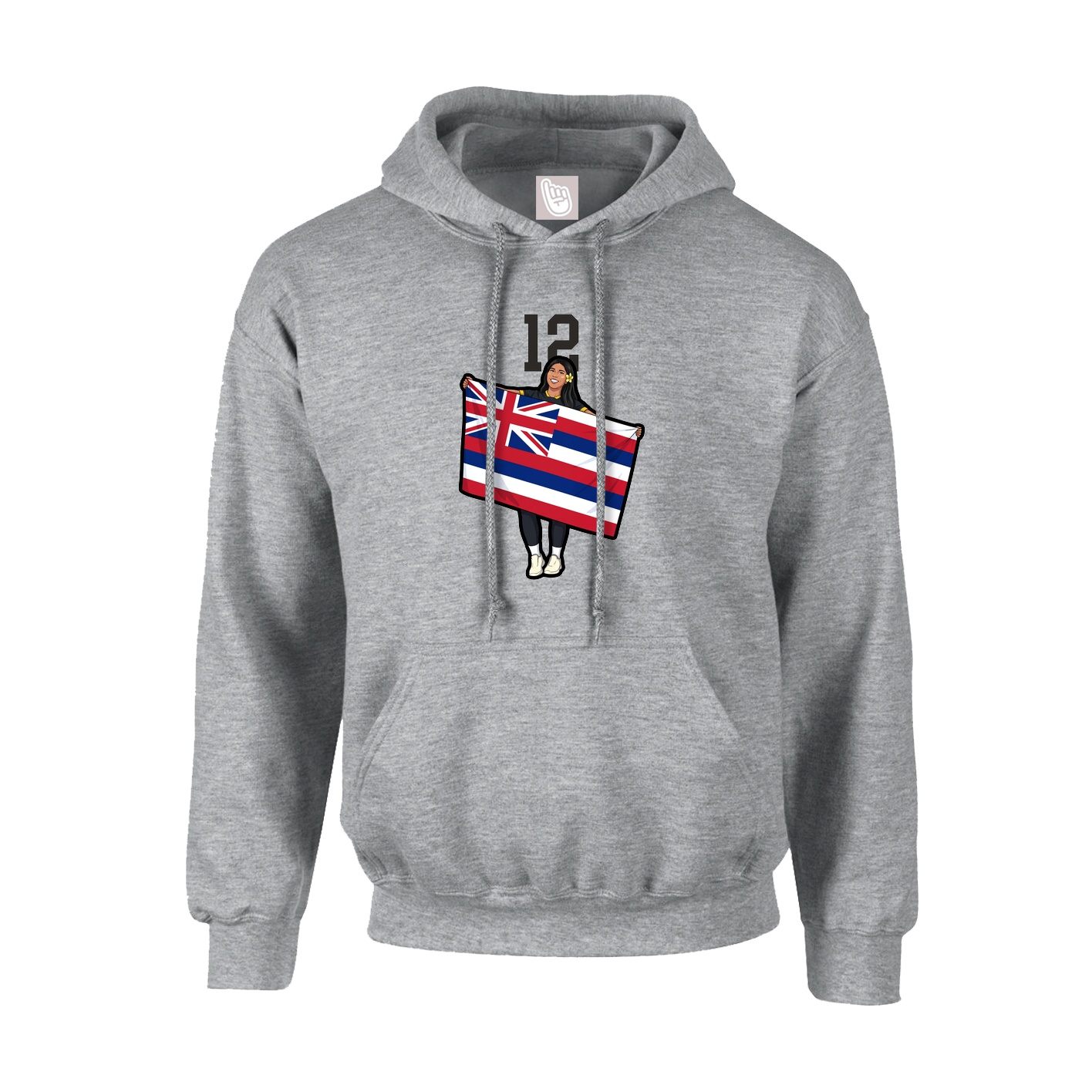 Youth Hoodie — Number Top in Grey