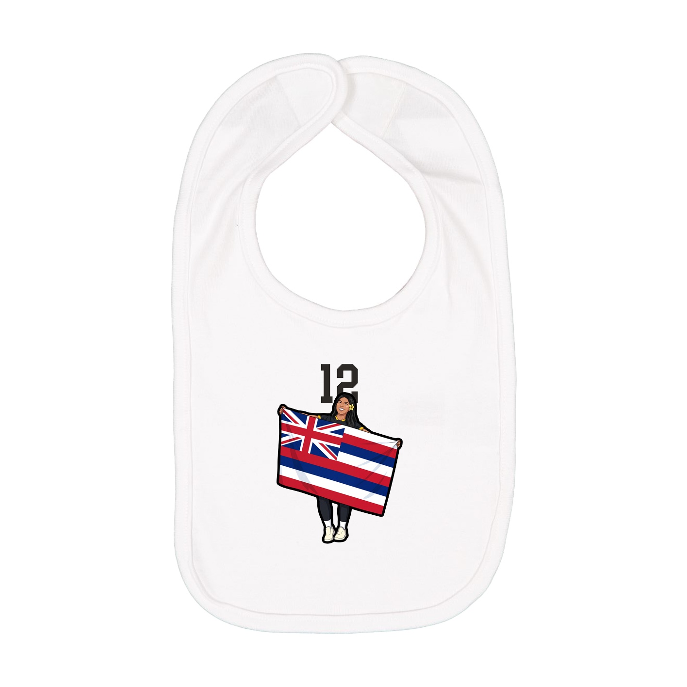 Infant Bib — Number Top in White