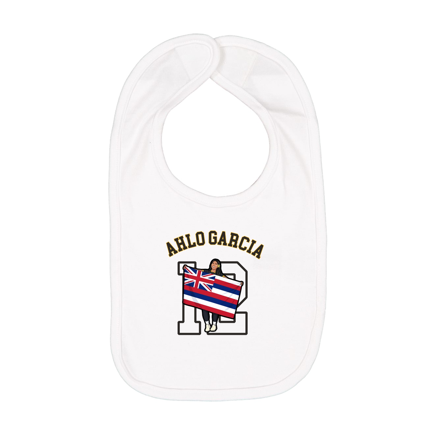 Infant Bib — Shirsey Arch in White