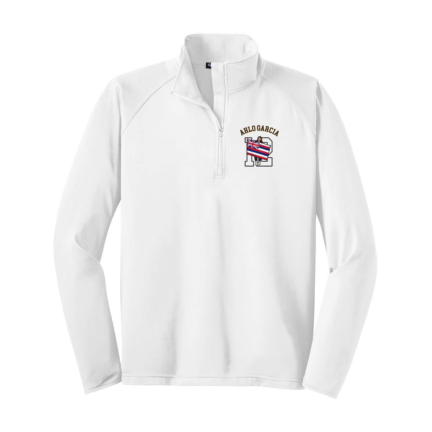 Q-Zip Pullover — Shirsey Arch in White