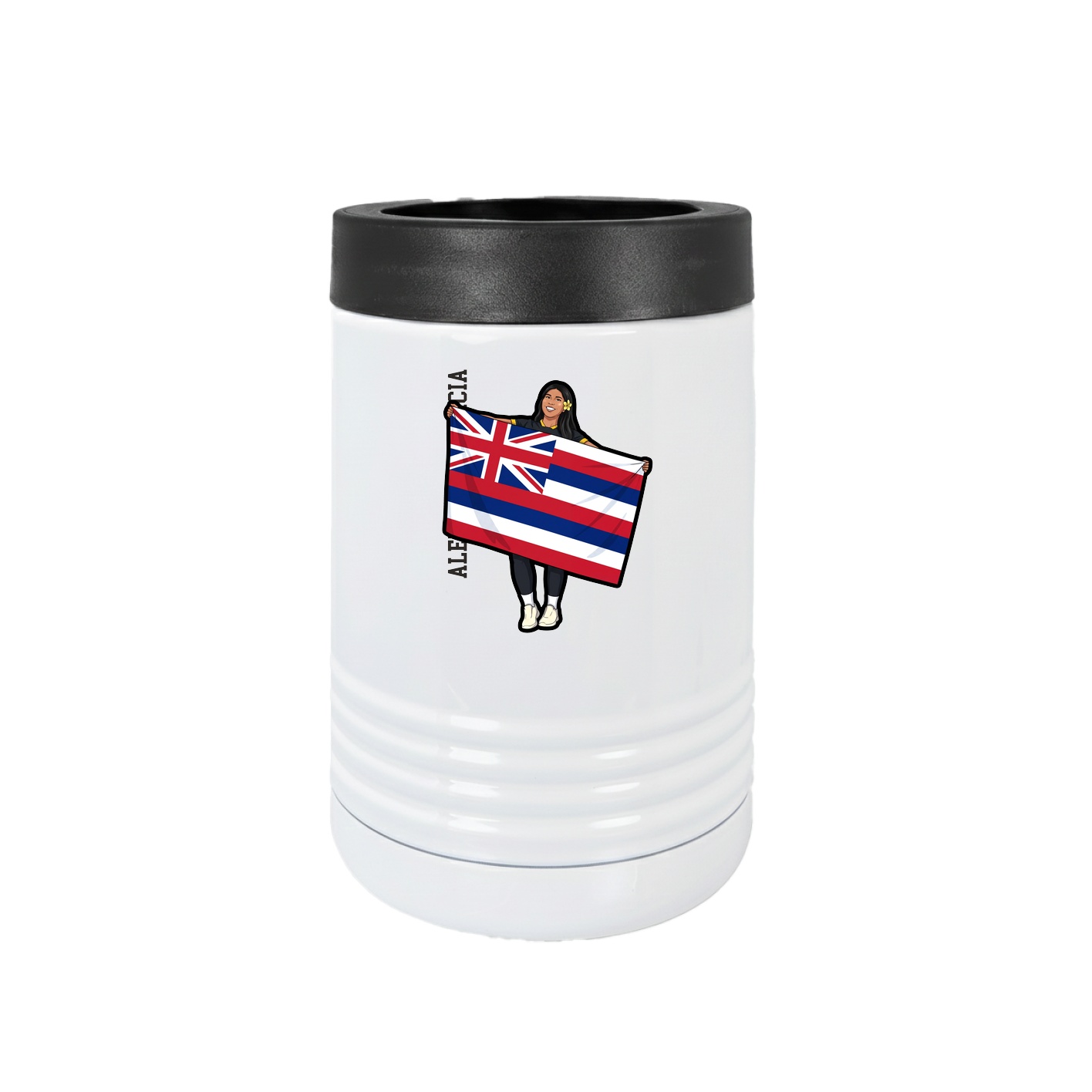 Beverage Holder — Name Vertical in White