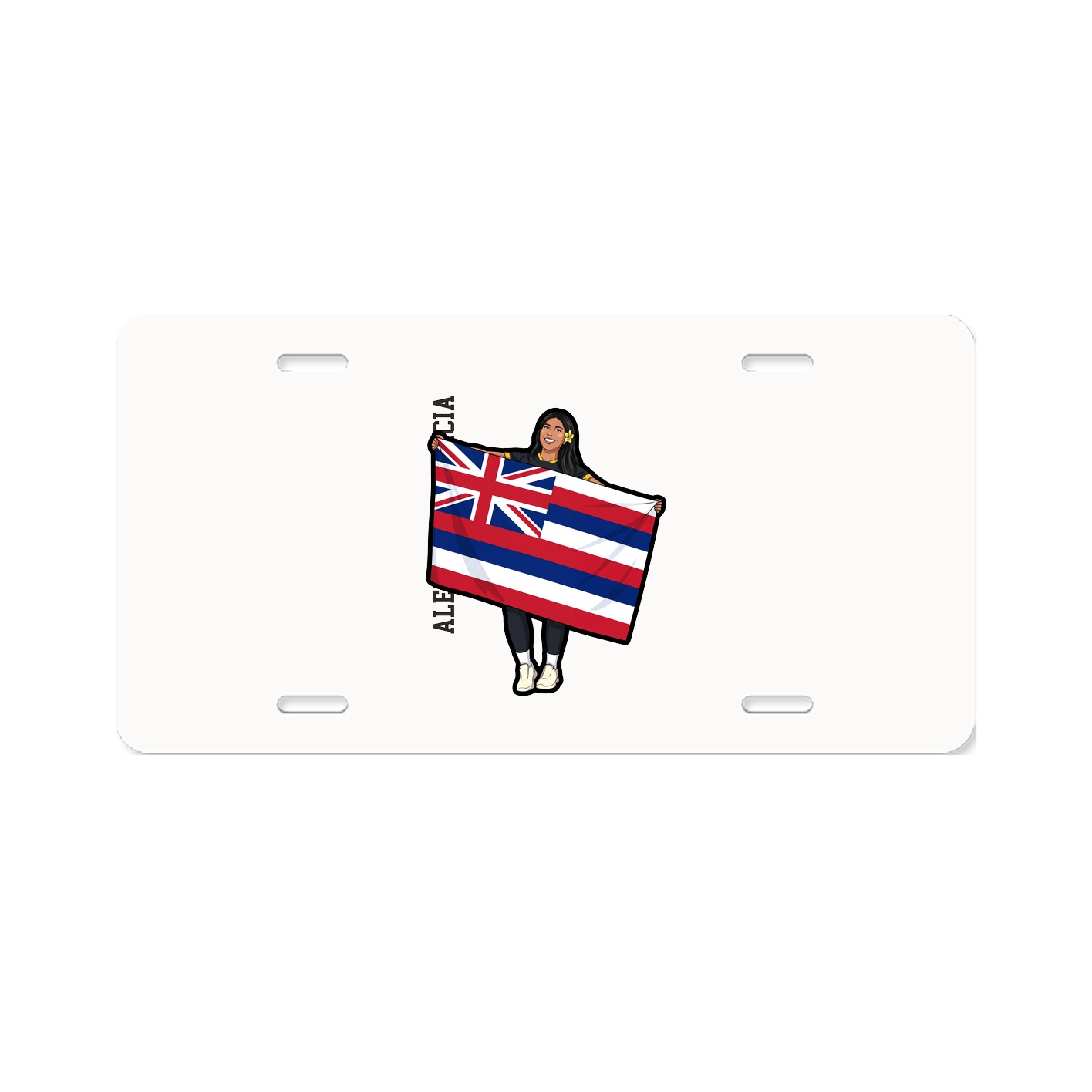 License Plate — Name Vertical in Classic