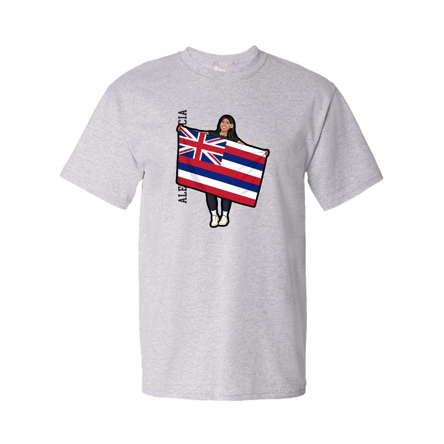 Youth Tee — Name Vertical in Grey