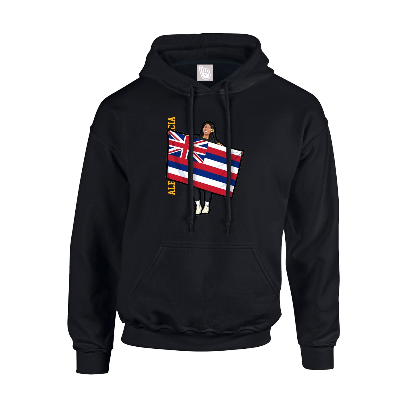 Hoodie — Name Vertical in Black