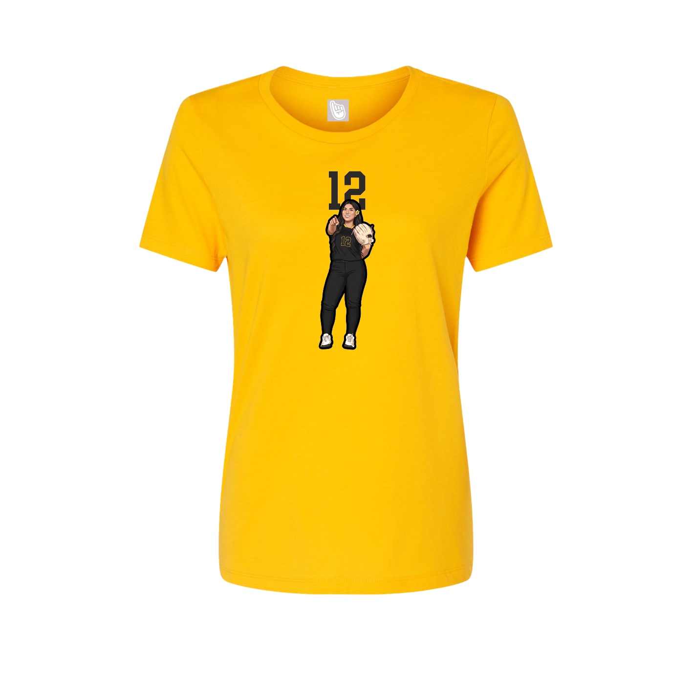 Womens Tee — Number Top in Gold