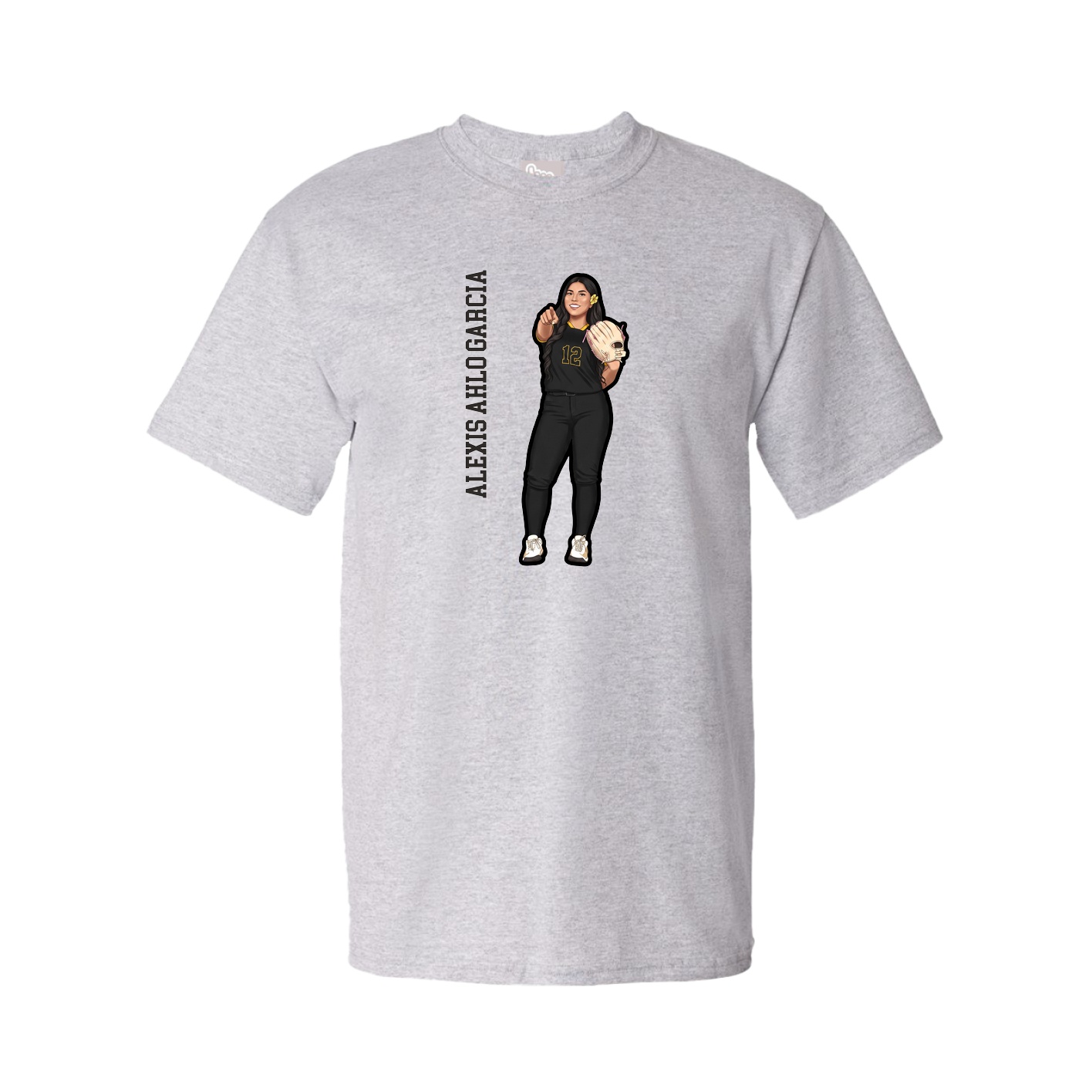 Tee — Name Vertical in Grey