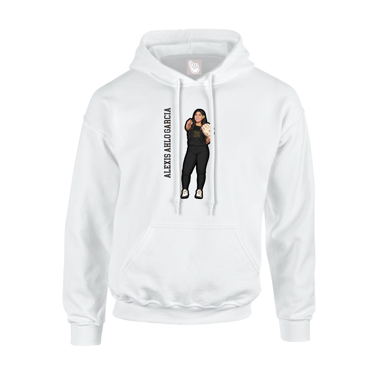 Youth Hoodie — Name Vertical in White