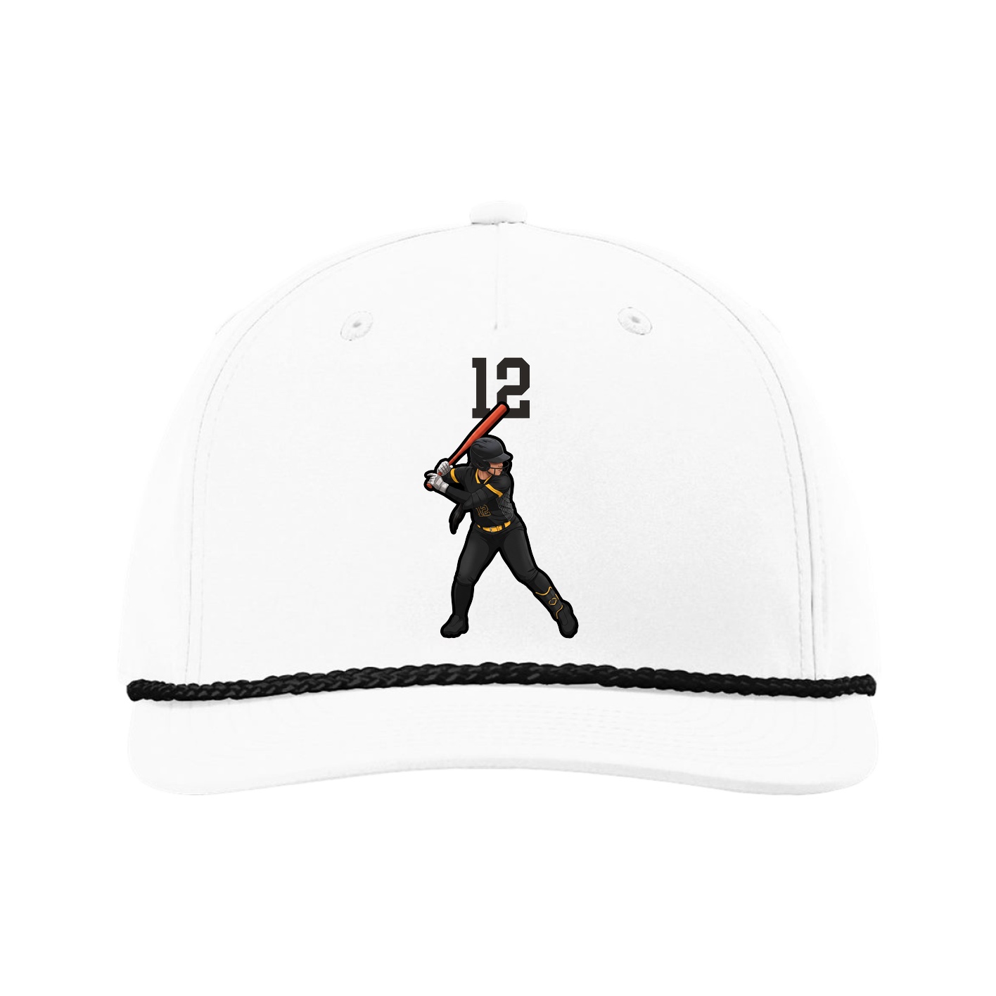 Five-Panel Classic Rope Cap — Number Top in White