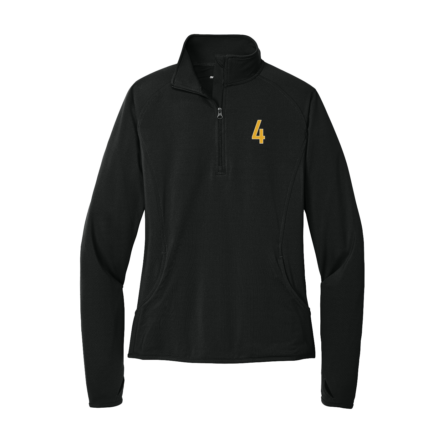 Women's Q-Zip Pullover — Front Shirsy in Black
