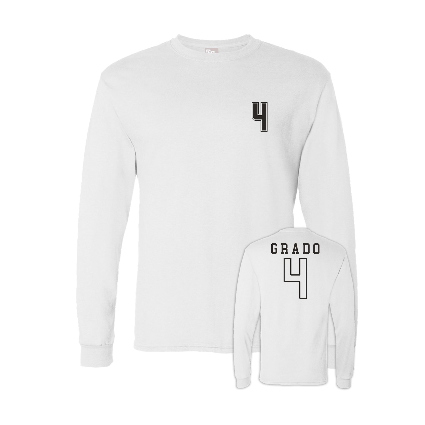 Long Sleeve Tee — Chest Back in White