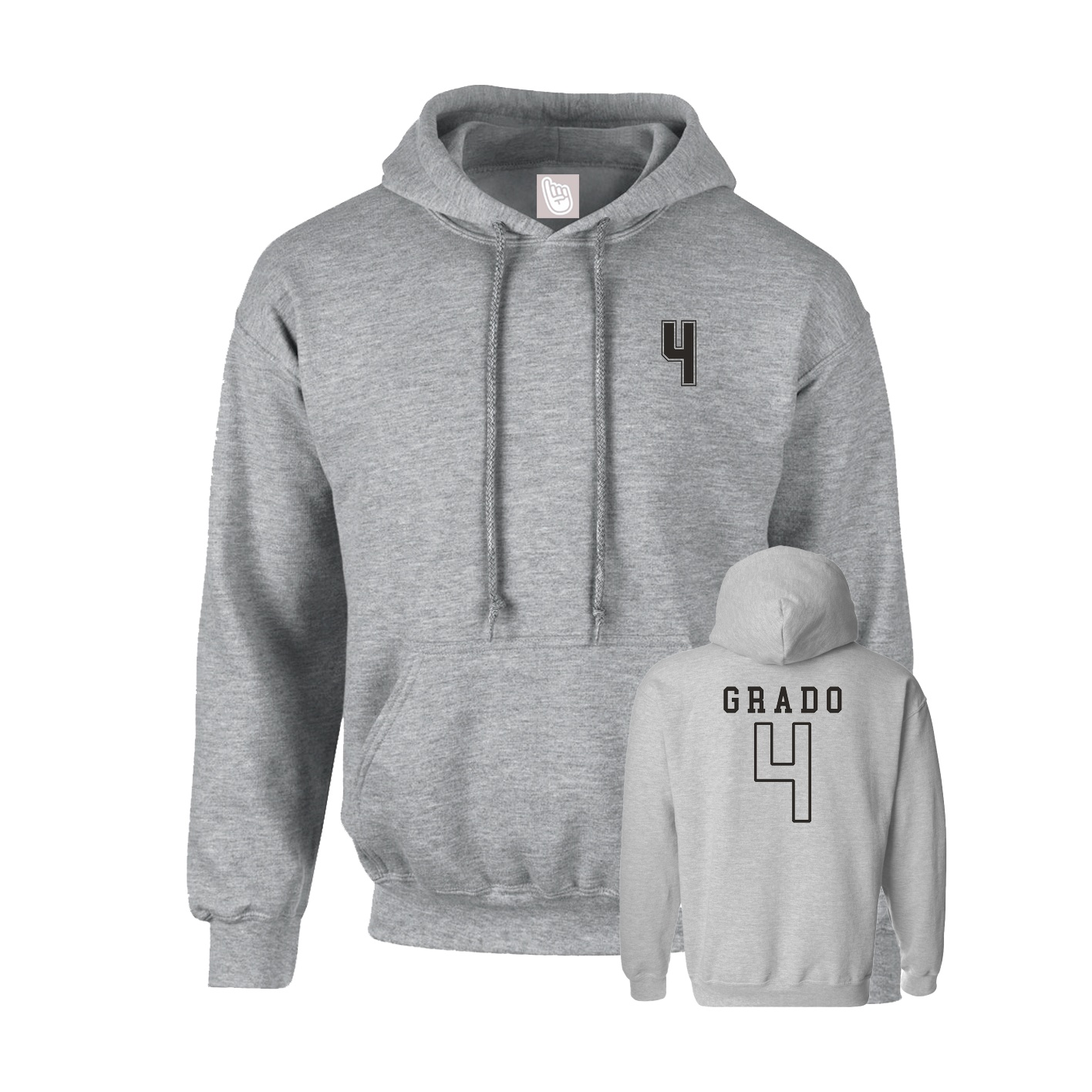 Youth Hoodie — Chest Back in Grey