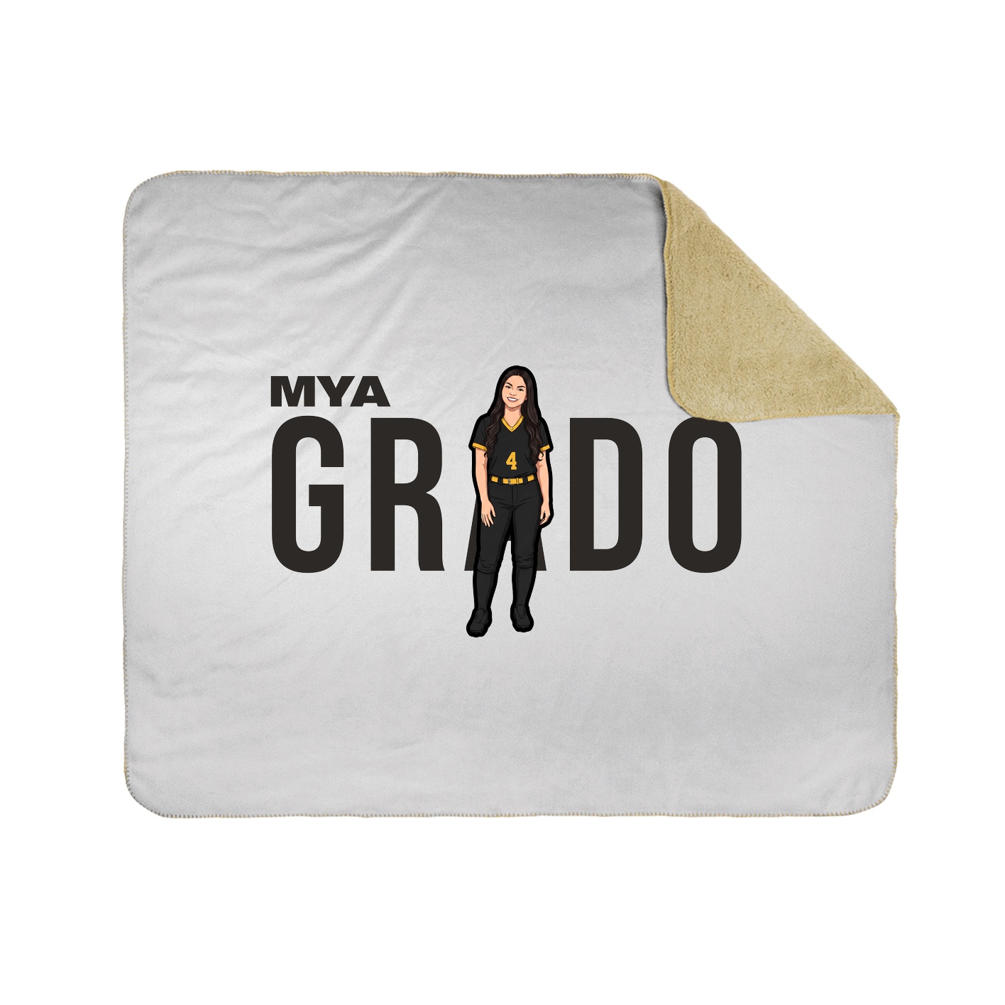 Throw Blanket — Player Name in White