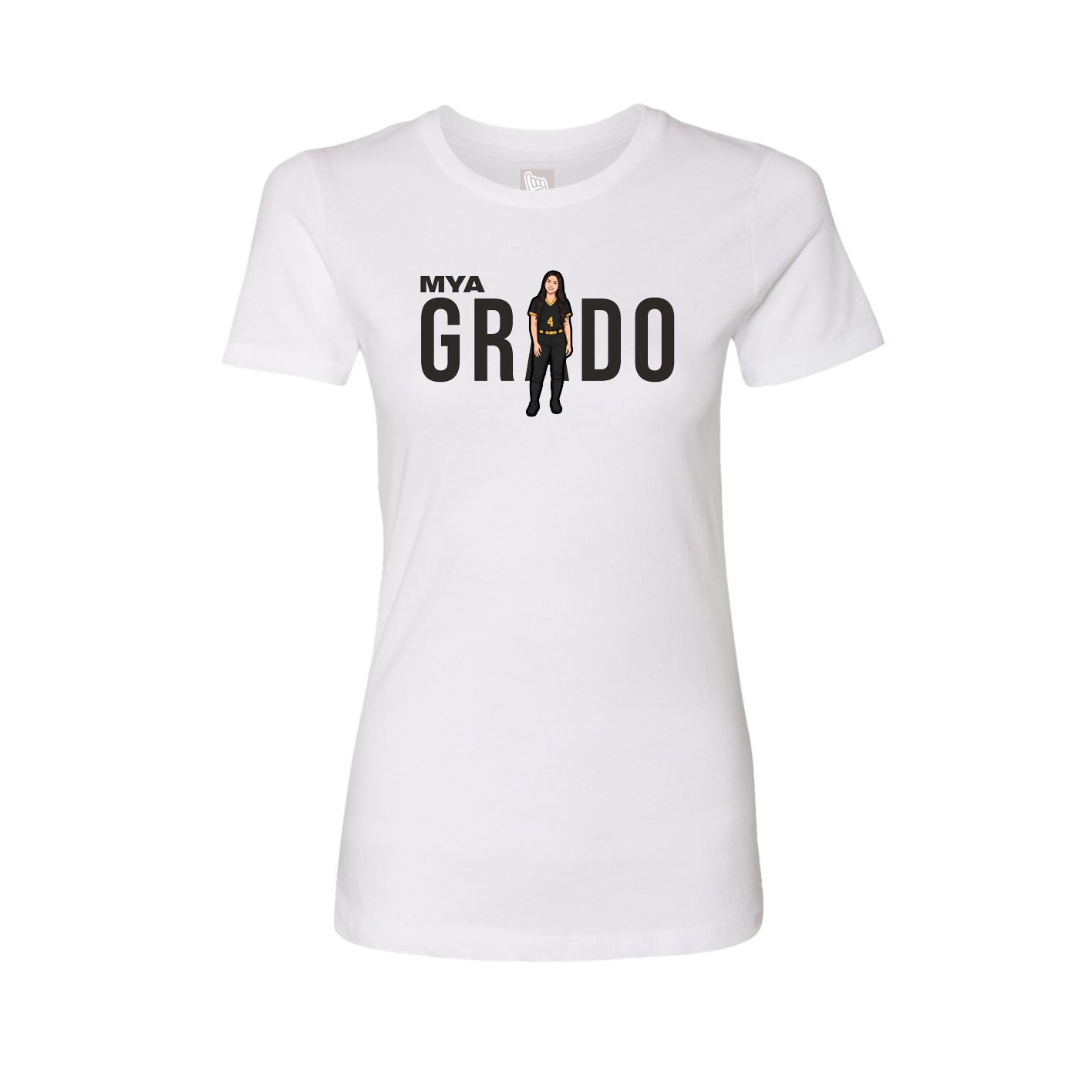 Fitted Women's Tee — Player Name in White