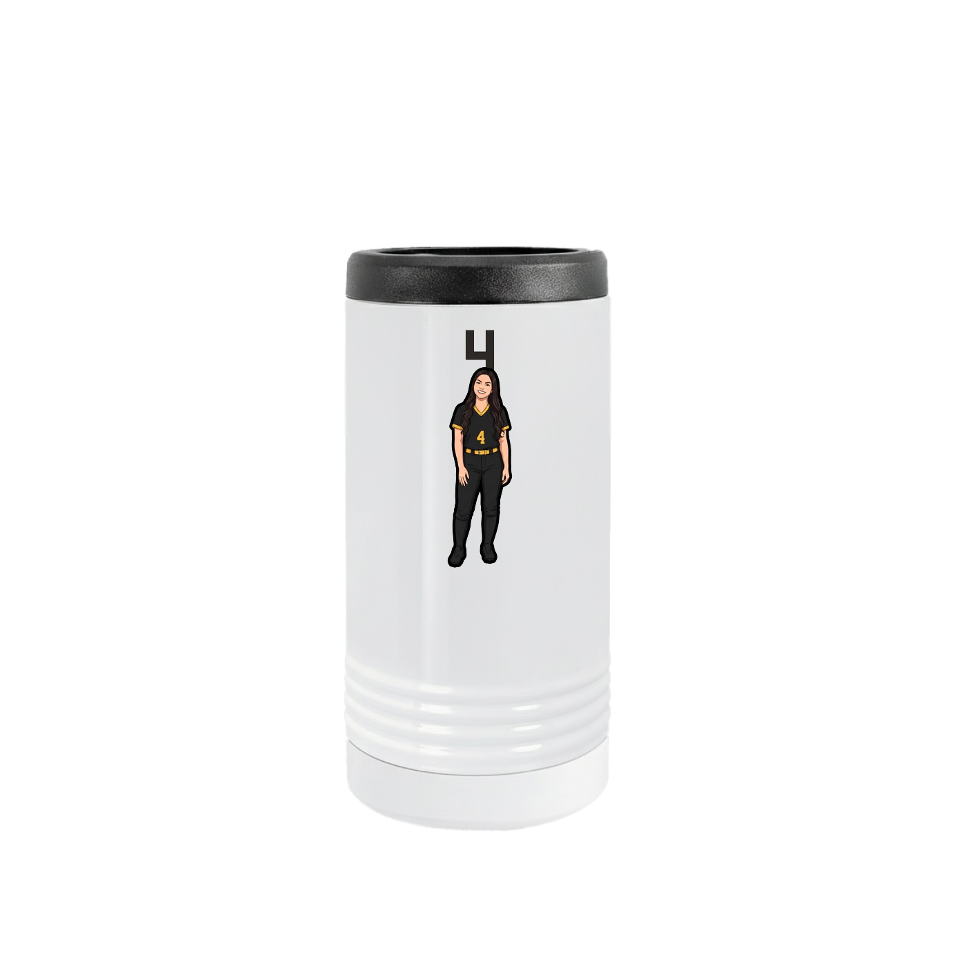 Slim Beverage Holder — Number Top in White