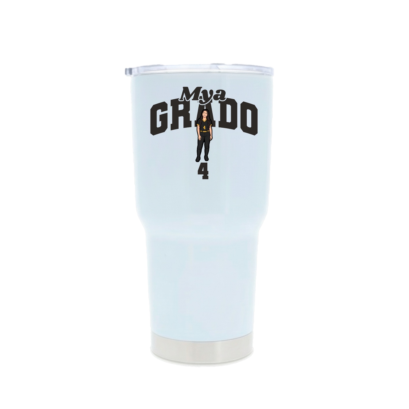 30oz Stainless Steel Tumbler — Signature Arch in White