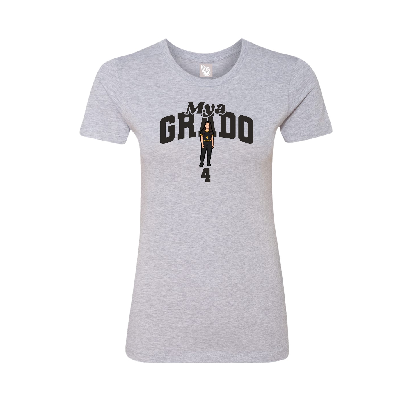 Fitted Women's Tee — Signature Arch in Grey