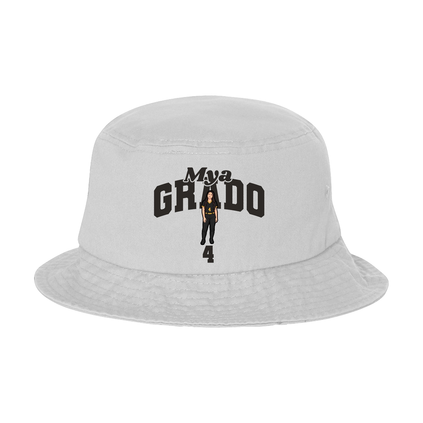 Bucket Cap — Signature Arch in White