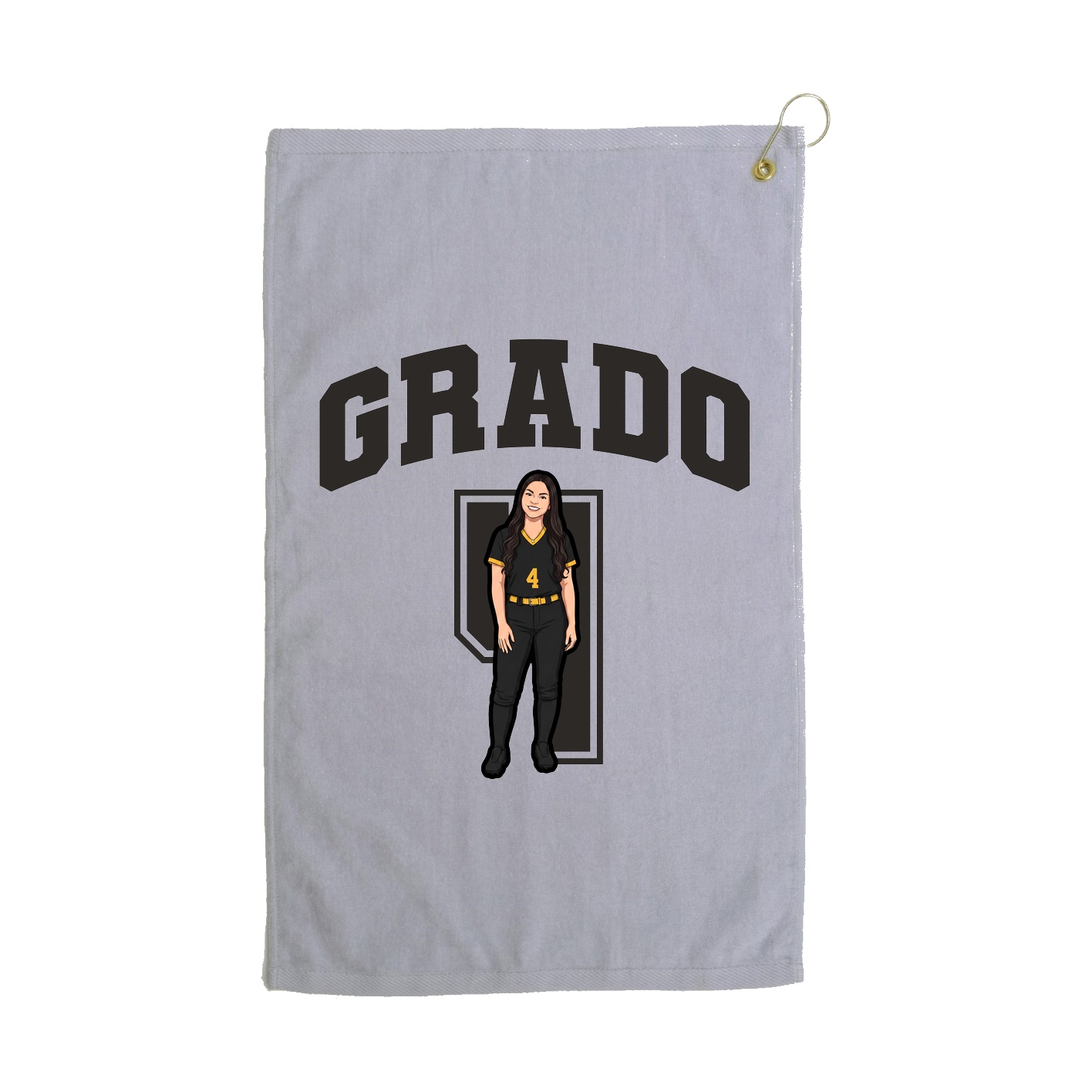 Golf Towel — Number in Grey