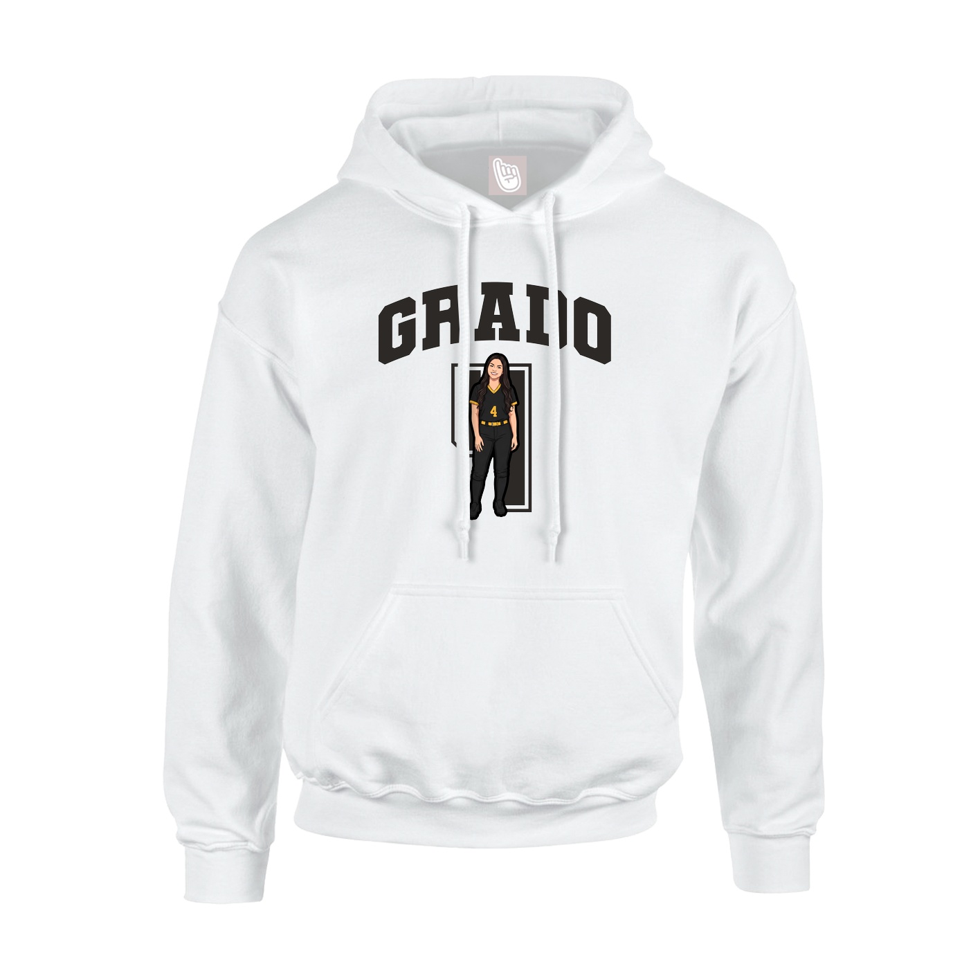 Hoodie — Number in White