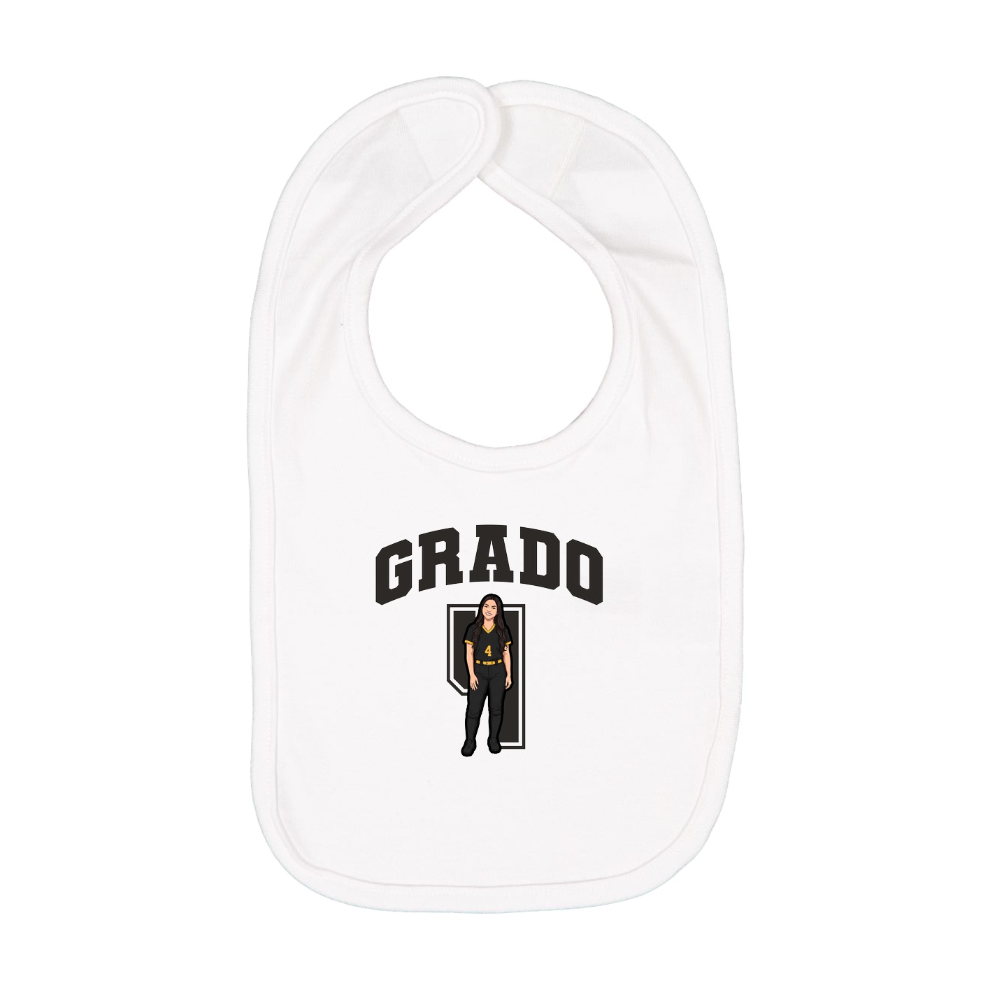 Infant Bib — Number in White