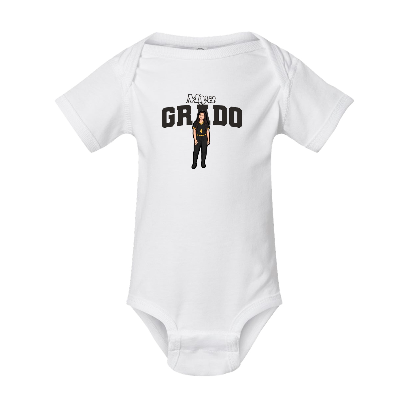 Baby Onesie — Name Arch in White