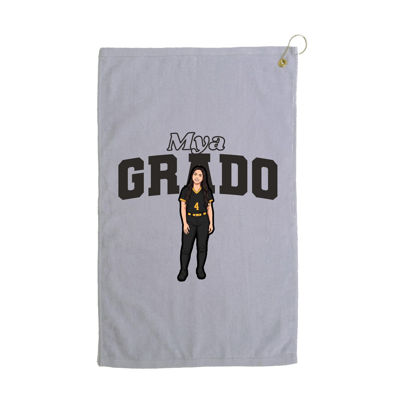 Golf Towel — Name Arch in Grey